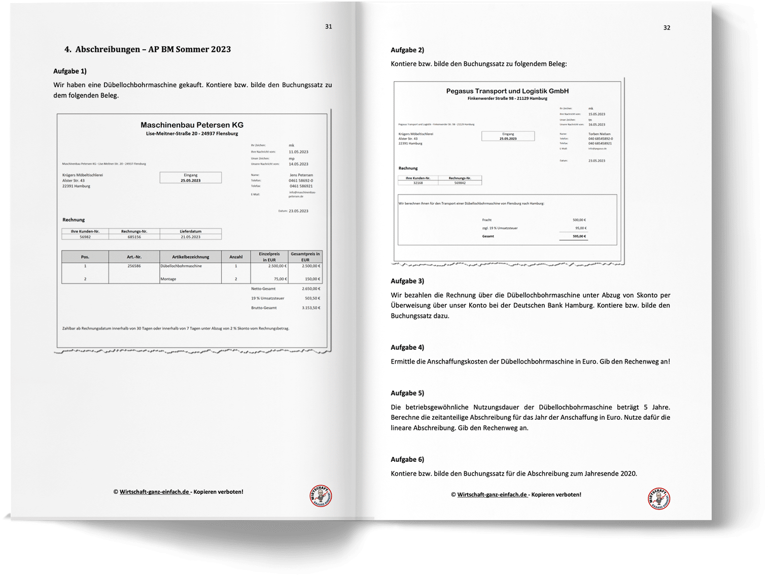 Arbeitsheft mit Prüfungsaufgaben in Buchführung